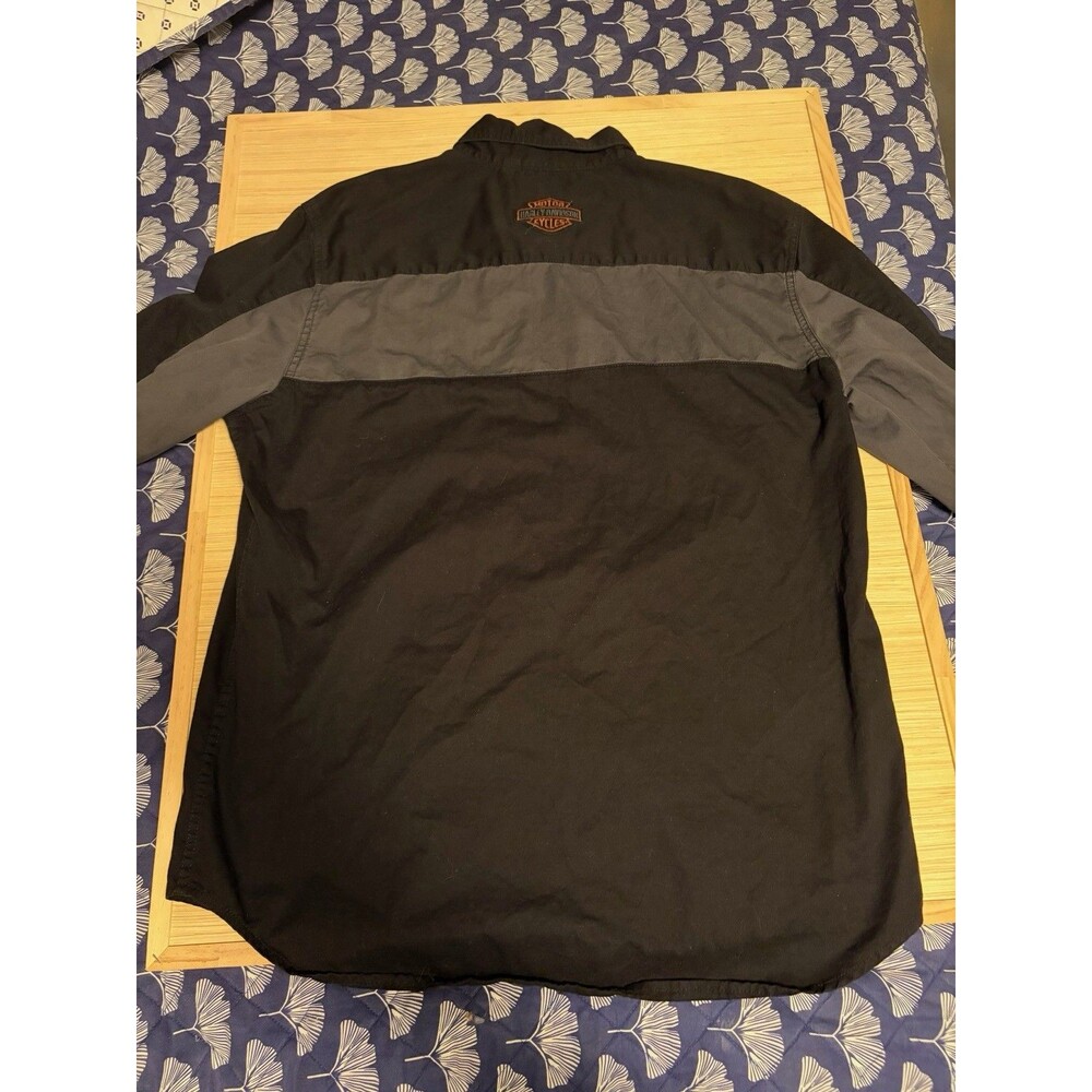 Harley-Davidson Genuine MotorClothes Men’s XL Black Gray Button Up Shirt - Picture 6 of 10